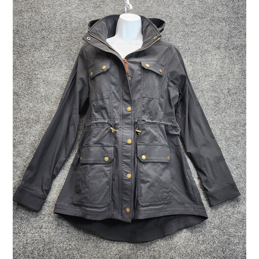 L.L.Bean Women's Hooded Utility Field Jacket Gorpcore Outdoor Water Resistant L